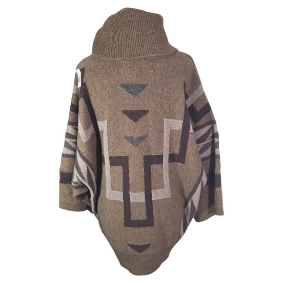 NWT Lauren Ralph Lauren Lambswool Aztec Slouchy Dolman Sleeve Cowl Neck Top - XL - Picture 5 of 8
